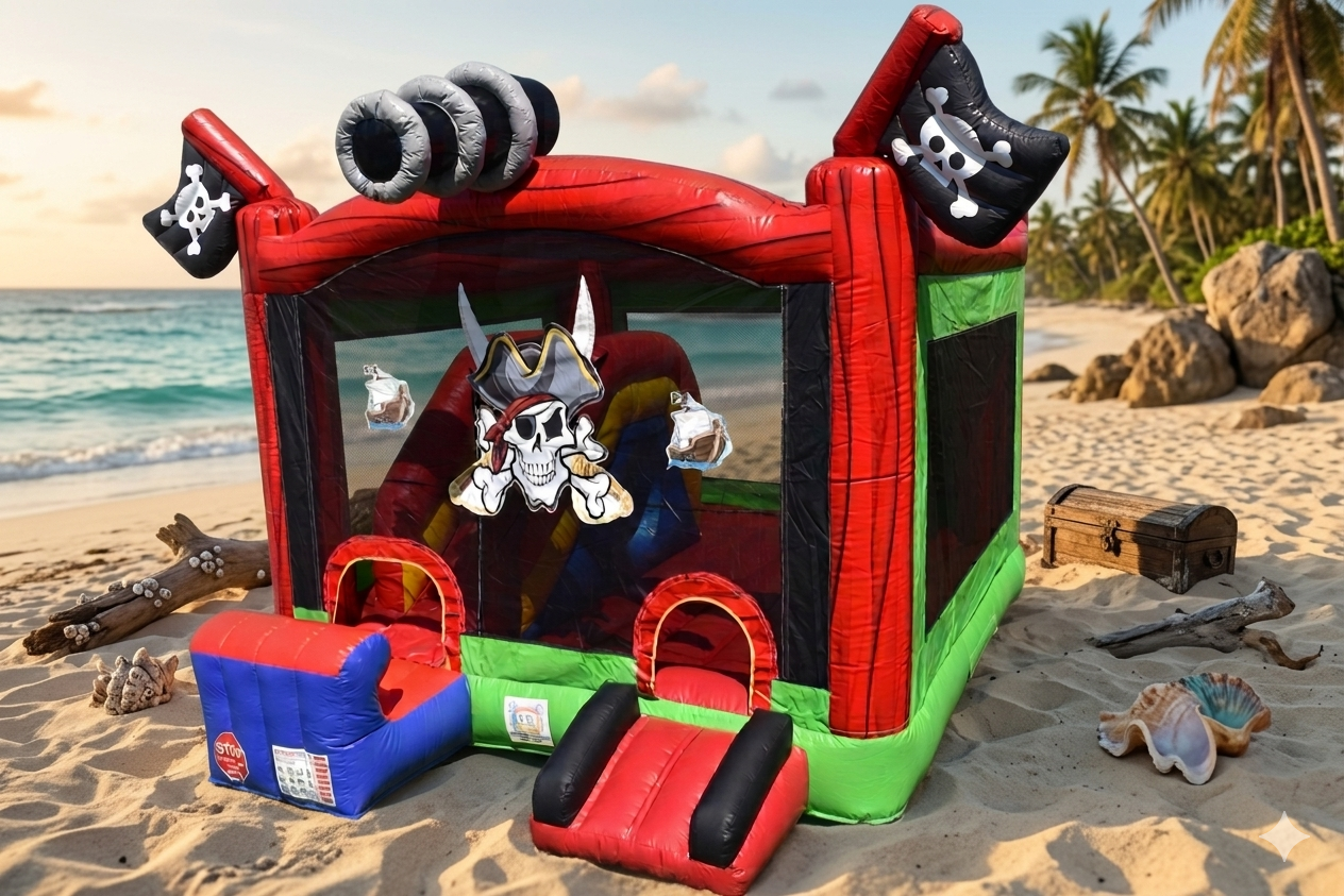 Pirat Ahoi mit Rutsche Hüpfburg